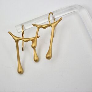 New honey drop handmade sterling silver 18k gold plated earrings